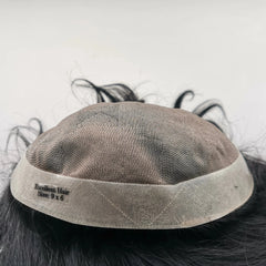 Men’s Fine Mono Toupee – Natural Black Human Hair Replacement System My Store