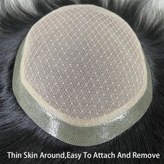 Silk Base Thin Skin Toupee for Men 100% Natural Human Hair Prosthesis My Store