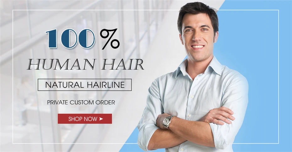 Thin Skin Full PU Toupee for Men – Natural Hairline Remy Hair System