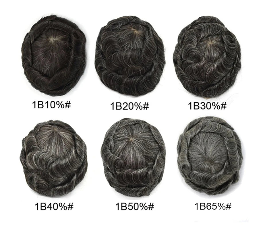 Thin Skin Full PU Toupee for Men – Natural Hairline Remy Hair System