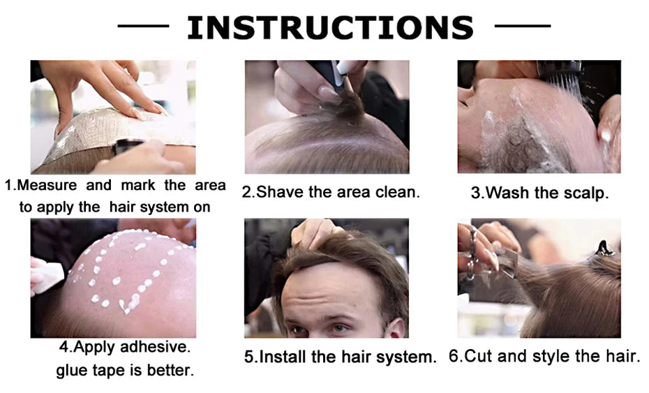 Thin Skin Full PU Toupee for Men – Natural Hairline Remy Hair System