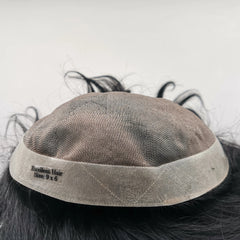 Men’s Fine Mono Toupee – Natural Black Human Hair Replacement System