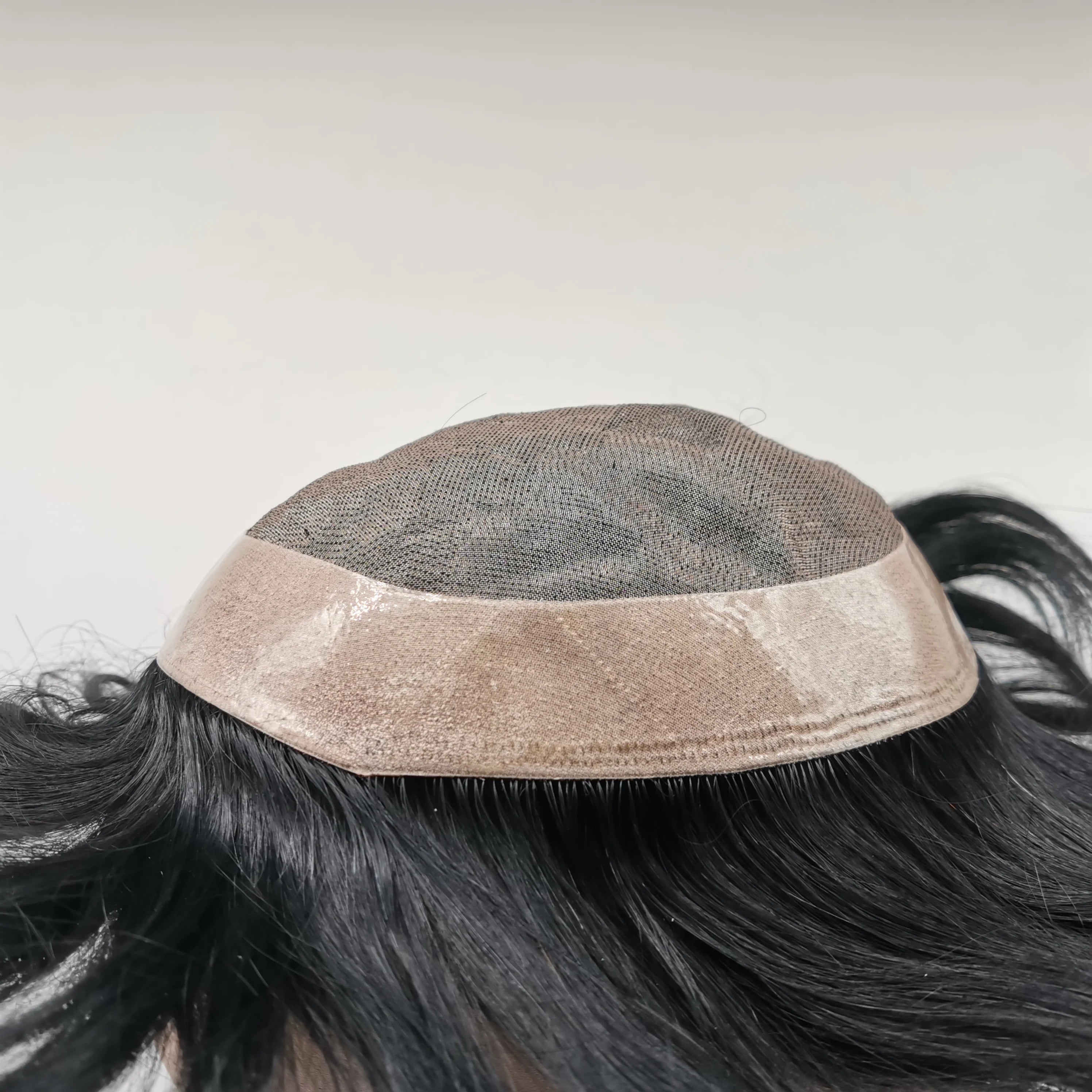 Men’s Fine Mono Toupee – Natural Black Human Hair Replacement System