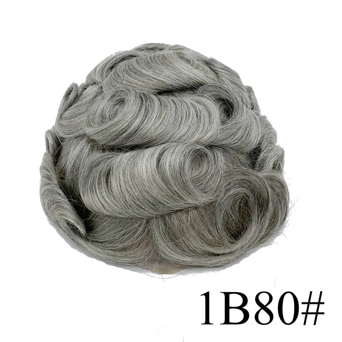 Thin Skin Full PU Toupee for Men – Natural Hairline Remy Hair System
