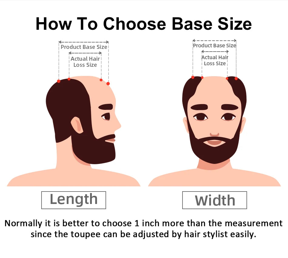 Fine Mono with NPU Base - Durable Men’s Hair System - 100% Human Hair