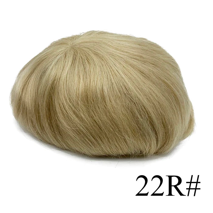 Thin Skin Full PU Toupee for Men – Natural Hairline Remy Hair System