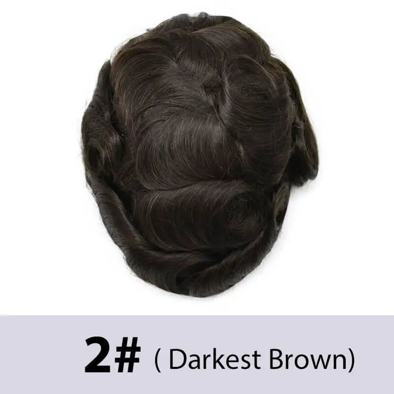 Australia French Lace & Skin Base Toupee – 6" Natural Human Hair for Men
