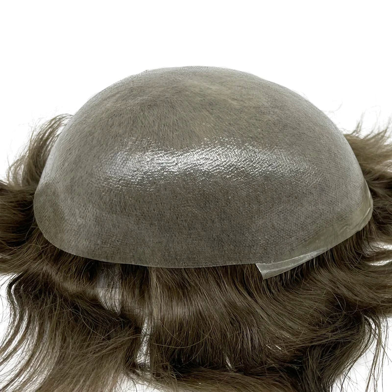 Thin Skin Full PU Toupee for Men – Natural Hairline Remy Hair System