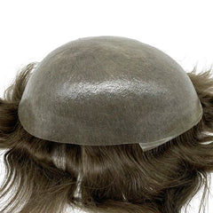 Thin Skin Full PU Toupee for Men – Natural Hairline Remy Hair System
