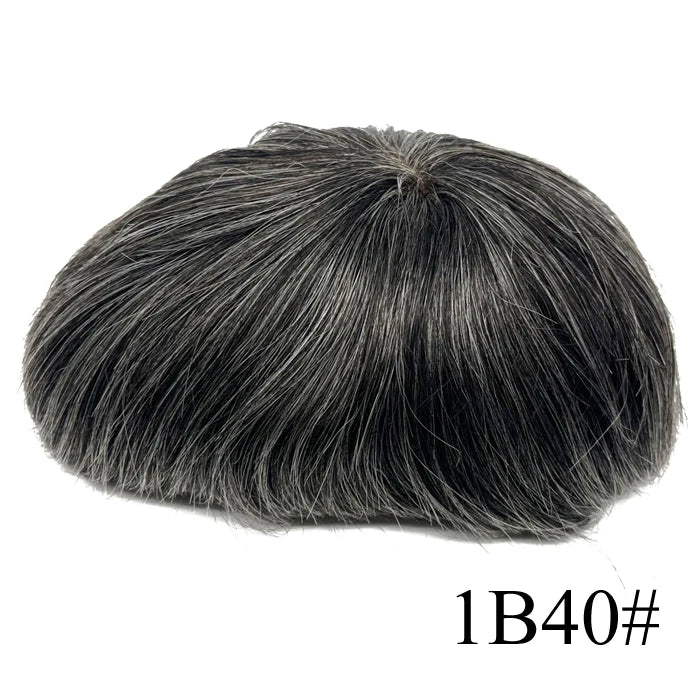 Thin Skin Full PU Toupee for Men – Natural Hairline Remy Hair System