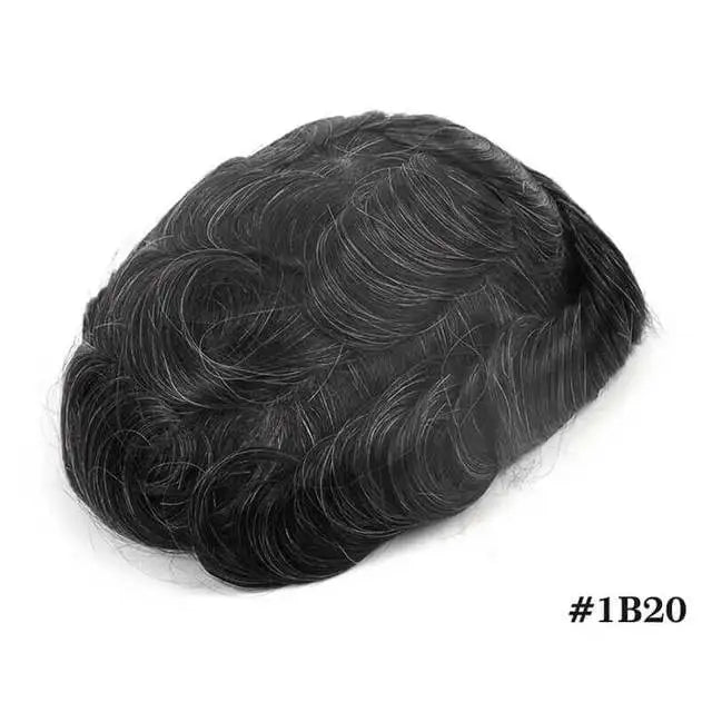Fine Mono with NPU Base - Durable Men’s Hair System - 100% Human Hair