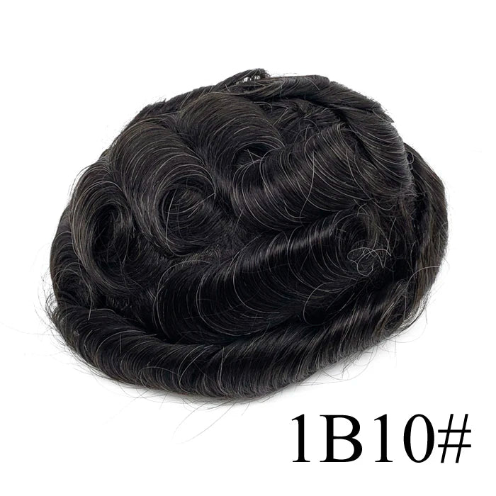 Thin Skin Full PU Toupee for Men – Natural Hairline Remy Hair System