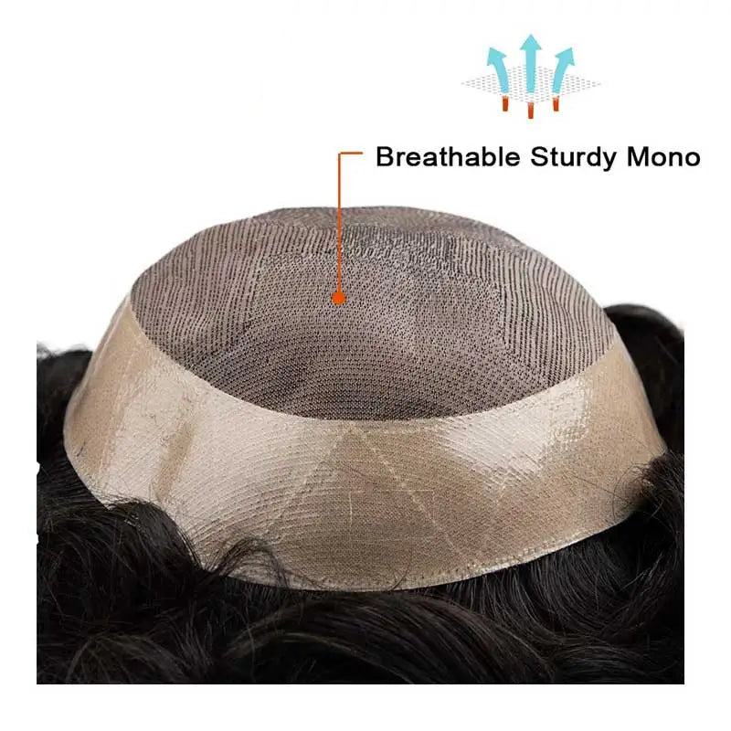 Men’s Mono Toupee – 6" Capillary Prosthesis with 100% Human Hair