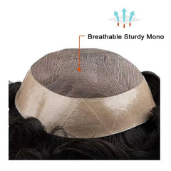 Men’s Mono Toupee – 6" Capillary Prosthesis with 100% Human Hair
