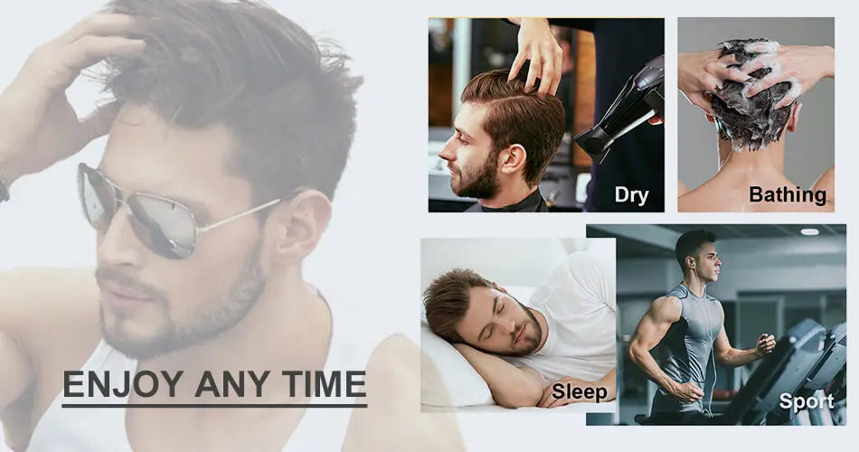 Men's Fine Mono Toupee – 6" Human Hair Wig for Natural Hair Replacement