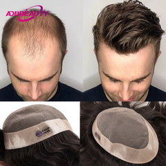Fine Mono with NPU Base - Durable Men’s Hair System - 100% Human Hair