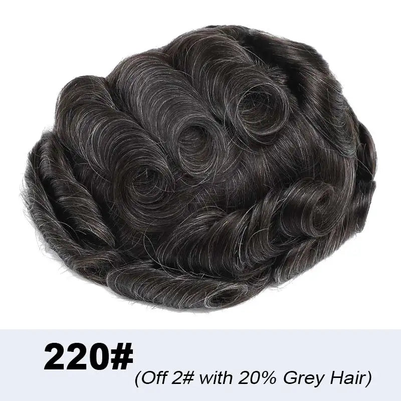 Men's Fine Mono Toupee – 6" Human Hair Wig for Natural Hair Replacement