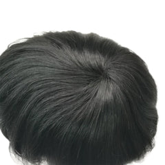 Men’s Fine Mono Toupee – Natural Black Human Hair Replacement System