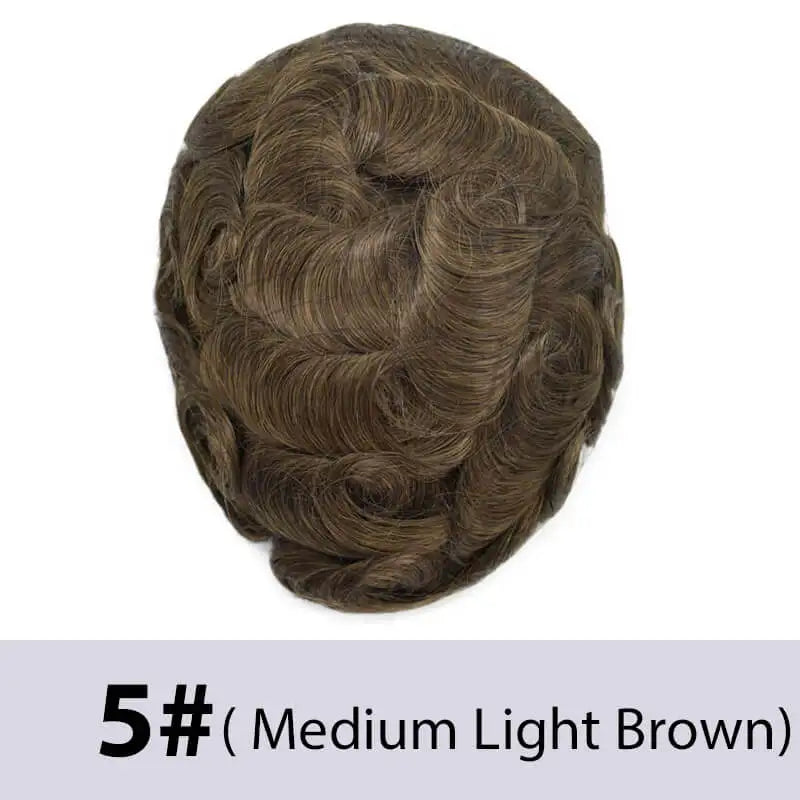 Australia French Lace & Skin Base Toupee – 6" Natural Human Hair for Men