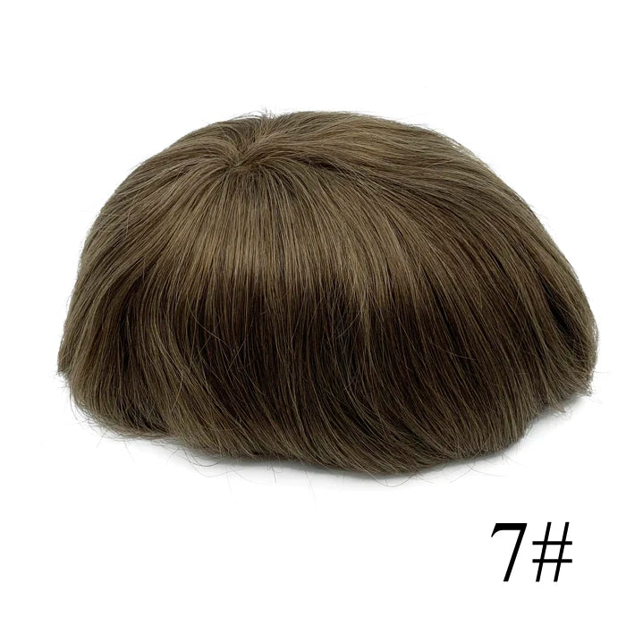 Thin Skin Full PU Toupee for Men – Natural Hairline Remy Hair System