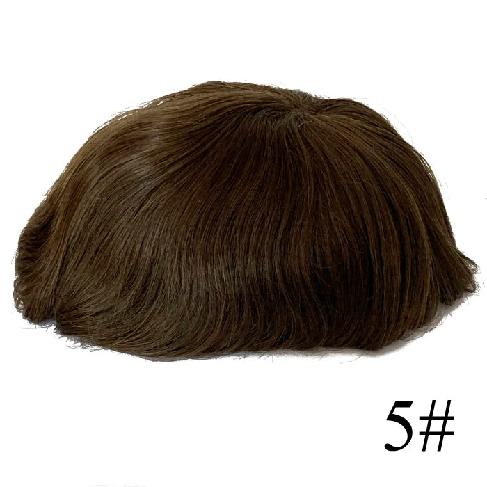 Thin Skin Full PU Toupee for Men – Natural Hairline Remy Hair System