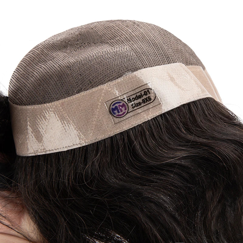 Fine Mono with NPU Base - Durable Men’s Hair System - 100% Human Hair