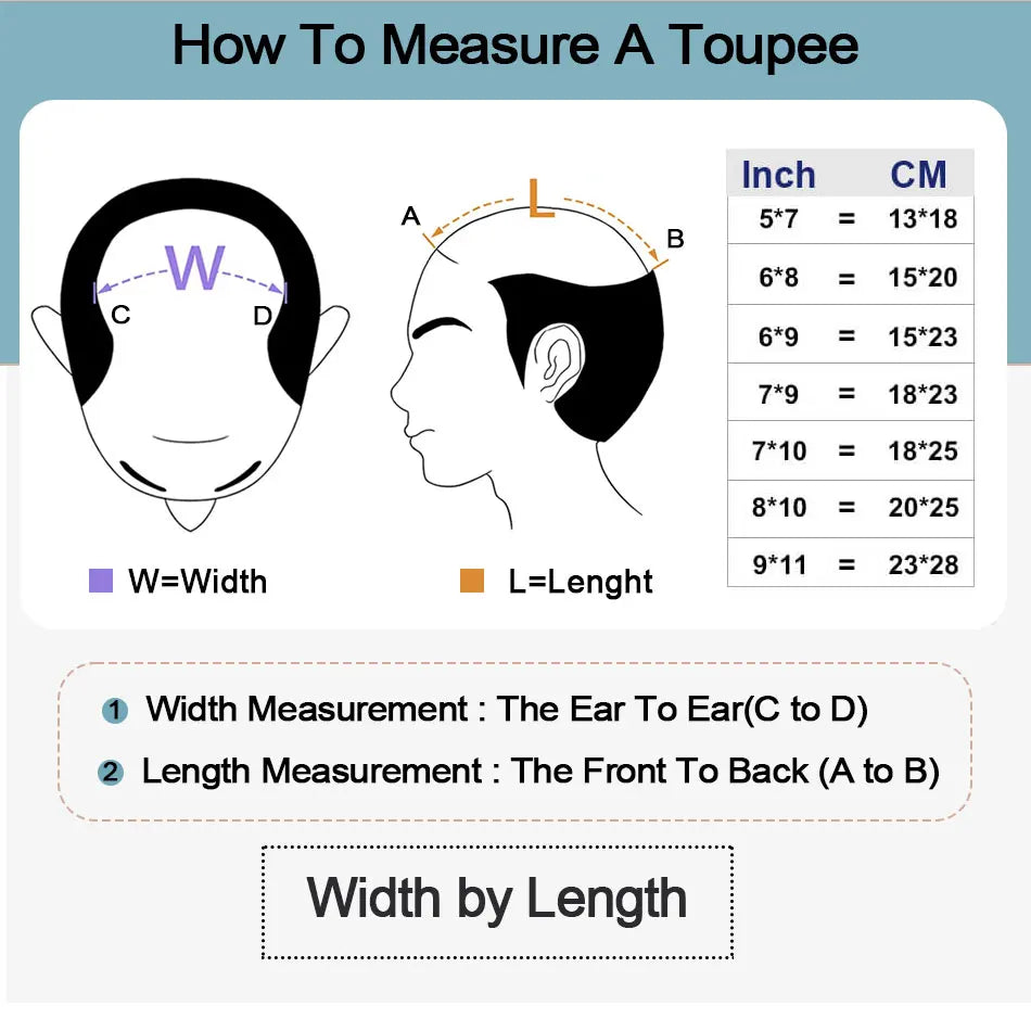 Men's Fine Mono Toupee – 6" Human Hair Wig for Natural Hair Replacement