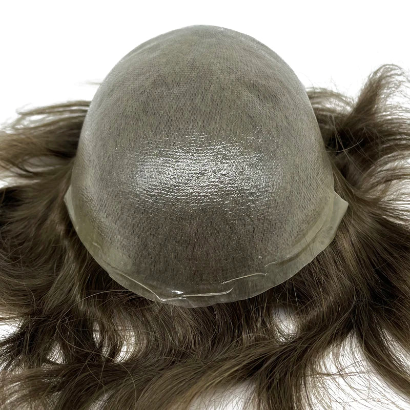 Thin Skin Full PU Toupee for Men – Natural Hairline Remy Hair System