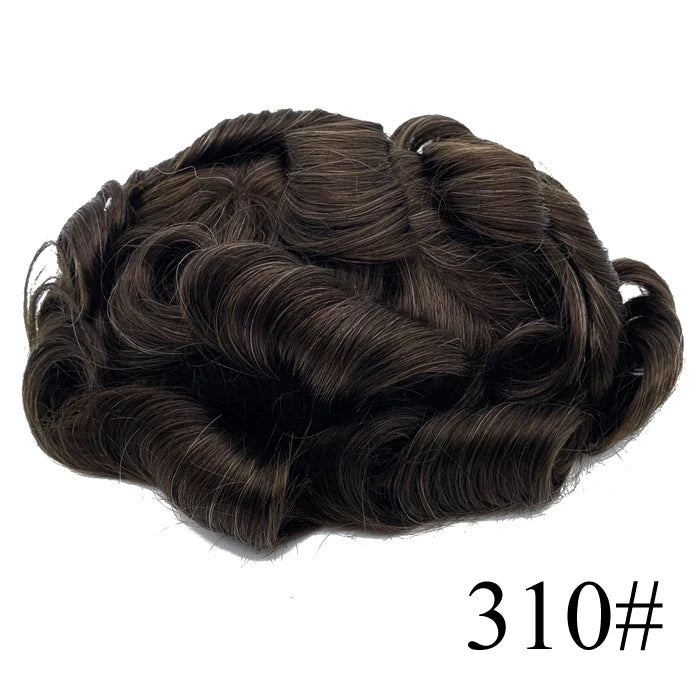 Thin Skin Full PU Toupee for Men – Natural Hairline Remy Hair System