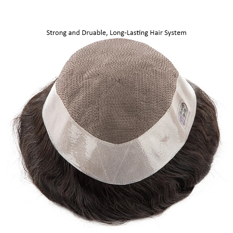 Fine Mono with NPU Base - Durable Men’s Hair System - 100% Human Hair