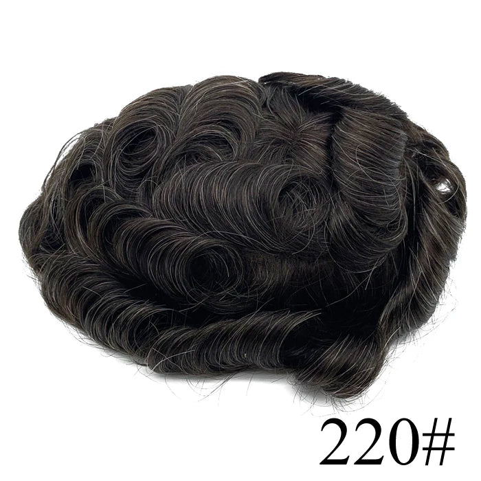 Thin Skin Full PU Toupee for Men – Natural Hairline Remy Hair System