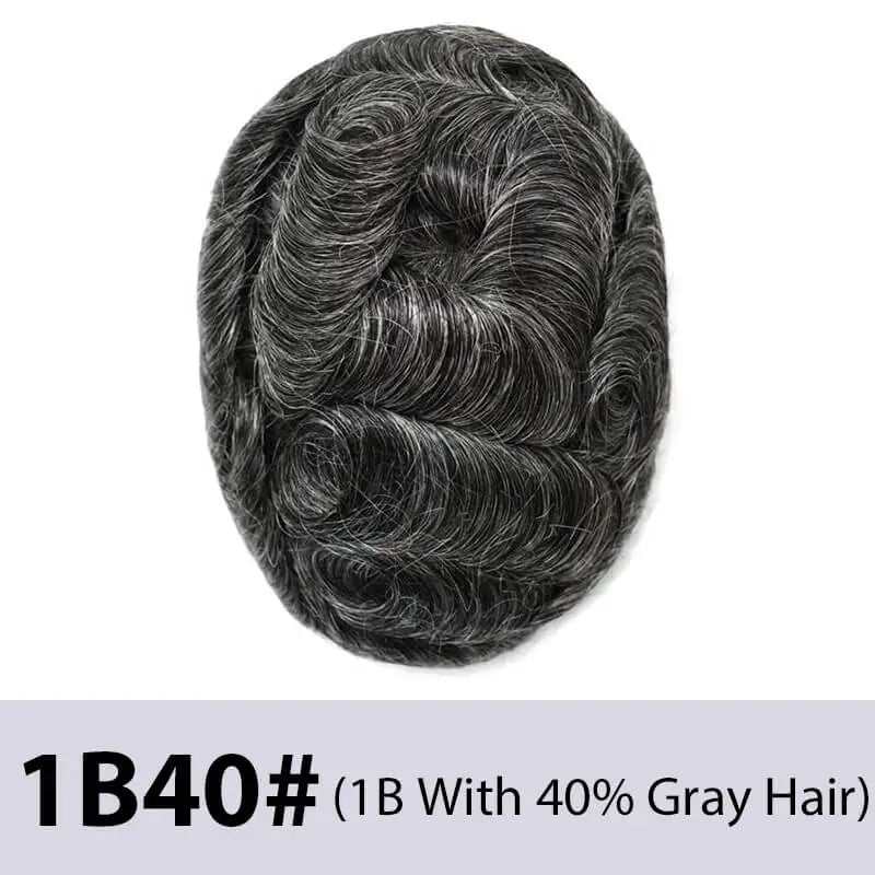 Australia French Lace & Skin Base Toupee – 6" Natural Human Hair for Men