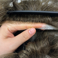 Thin Skin Full PU Toupee for Men – Natural Hairline Remy Hair System