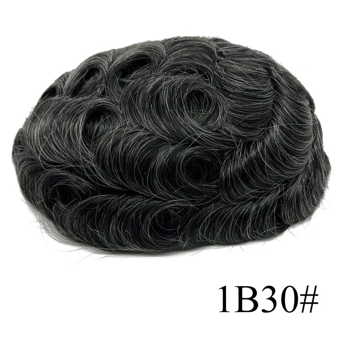 Thin Skin Full PU Toupee for Men – Natural Hairline Remy Hair System