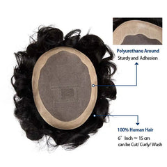 Men’s Mono Toupee – 6" Capillary Prosthesis with 100% Human Hair
