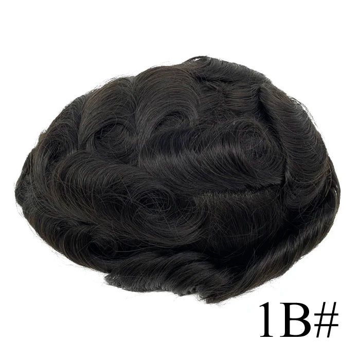 Thin Skin Full PU Toupee for Men – Natural Hairline Remy Hair System