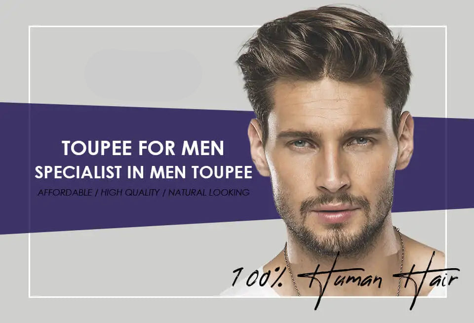 Australia French Lace & Skin Base Toupee – 6" Natural Human Hair for Men