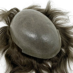 Thin Skin Full PU Toupee for Men – Natural Hairline Remy Hair System
