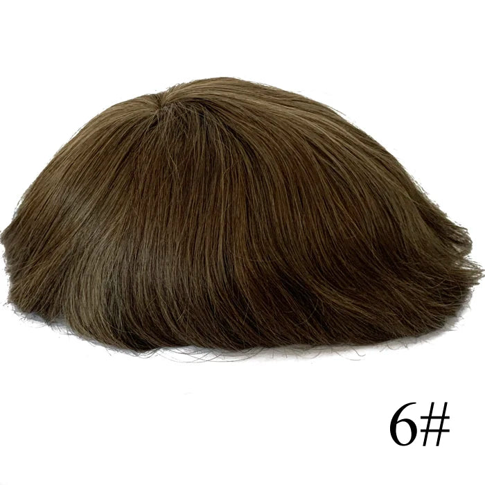 Thin Skin Full PU Toupee for Men – Natural Hairline Remy Hair System