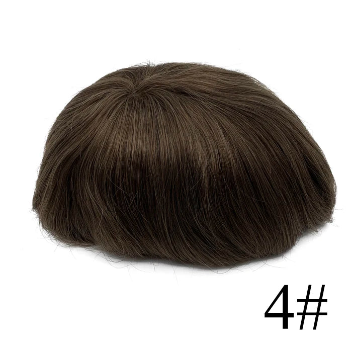 Thin Skin Full PU Toupee for Men – Natural Hairline Remy Hair System