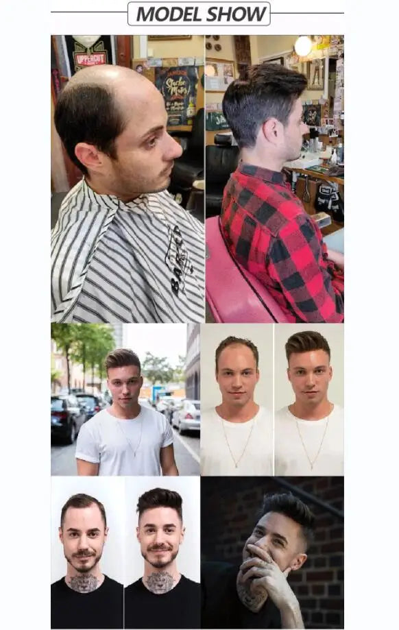 Men’s Fine Mono Toupee – Natural Black Human Hair Replacement System